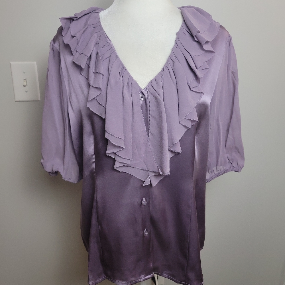 Marc Bouwer Blouse Lavender Silk Large